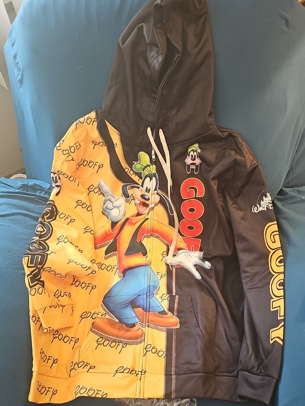 Goofy Adult' Character Goofy Hoodie Jacket - Yellow & Black